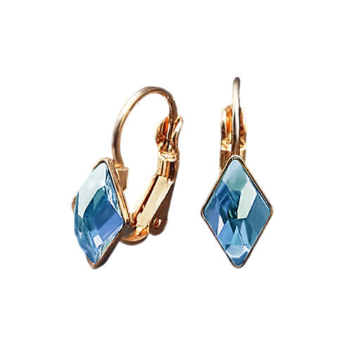Auskarai "Kristalo rombas IV (Akvamarino mėlyna)" su Swarovski™ kristalais